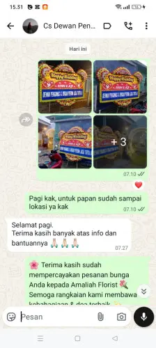 Testimonial Papan Bunga Pernikahan karoya